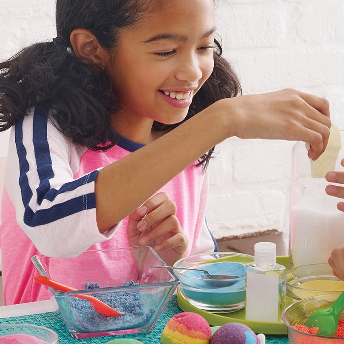 Kids making Klutz projects, ages 10 and up