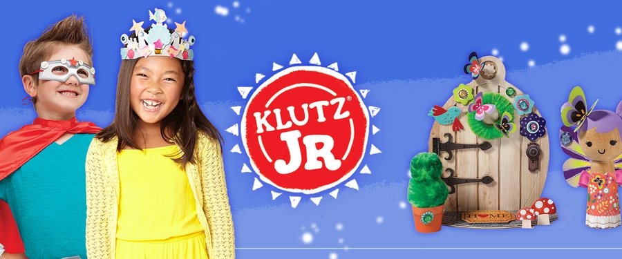 Klutz Jr. banner with kids in superhero capes